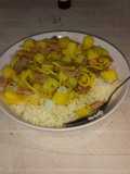 Carne con papa y fideo