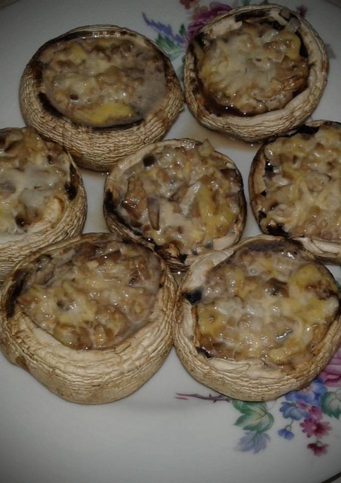 Запечені фаршировані шампіньйони