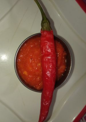 A picture of Hot red chilli chutney.