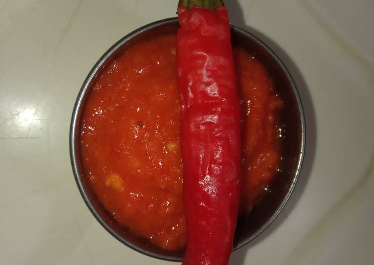 Step-by-Step Guide to Make Favorite Hot red chilli chutney