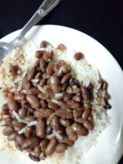 A picture of Rice and beans.