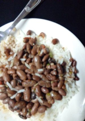 A picture of Rice and beans.