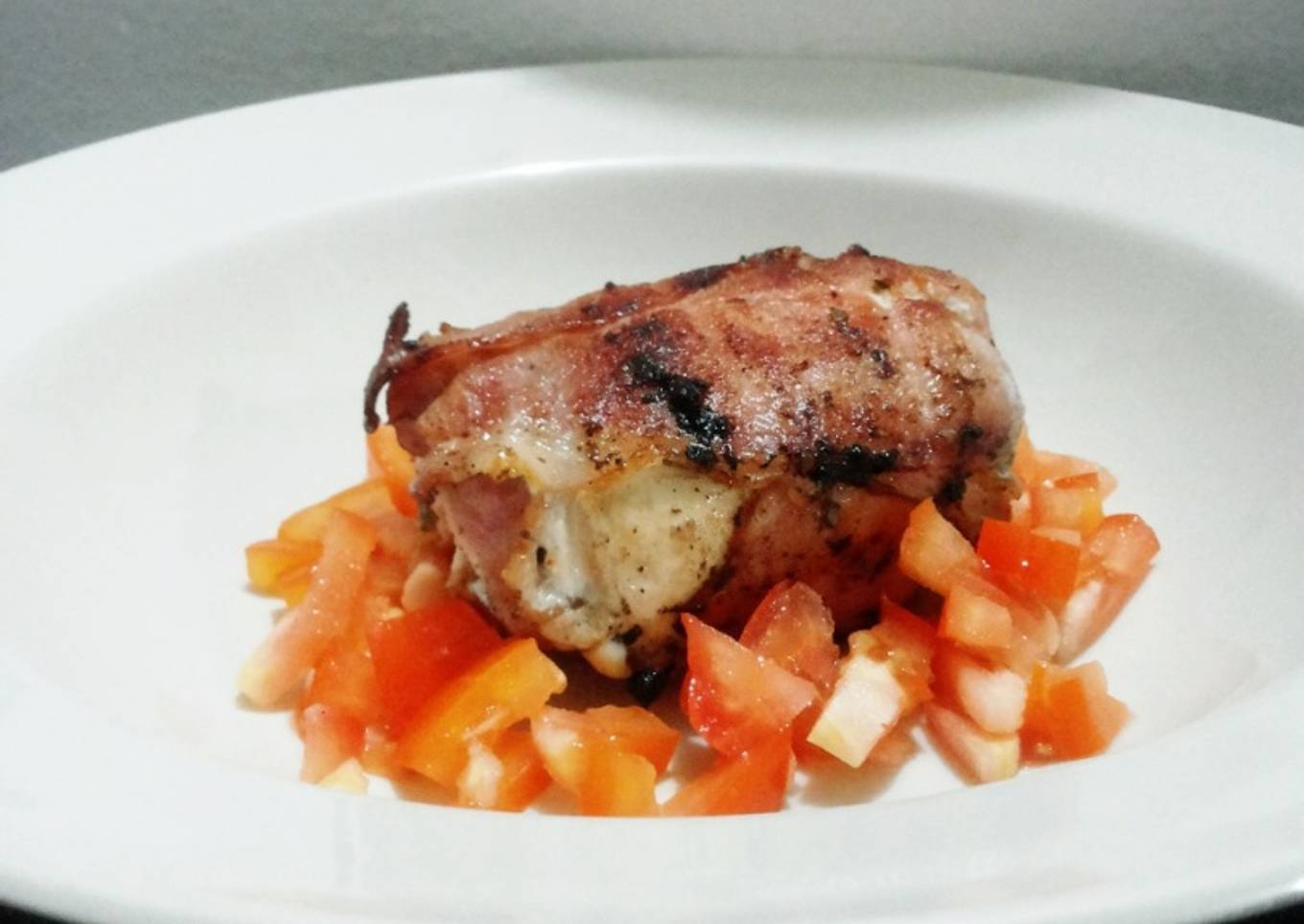 Bacon Wrapped Chicken with Herb Butter filling/Dada Ayam Isi Bungkus Bacon