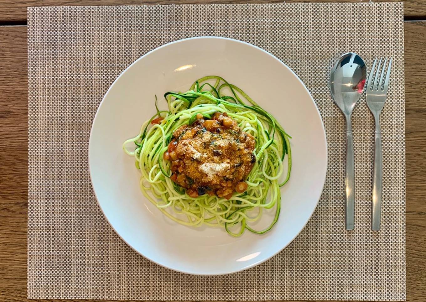 Espaguetis de zucchini en salsa boloñesa 🍝