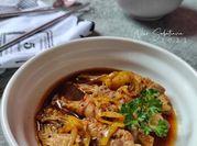 Gambar daging lada hitam enoki