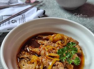 Foto resep Beef Enoki Roll saus BlackPepper