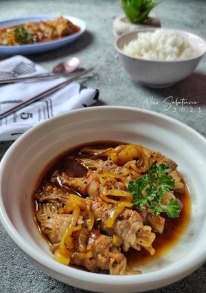 Foto resep Beef Enoki Roll saus BlackPepper
