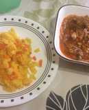 Sopa con germinado de soya y arroz