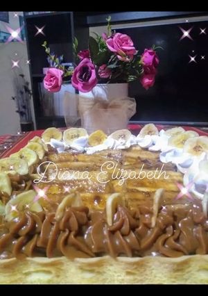 Una foto de Tarta de dulce de leche con bananas flambeadas al ron
