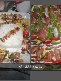 A picture of Shashik sticks withe Rice.