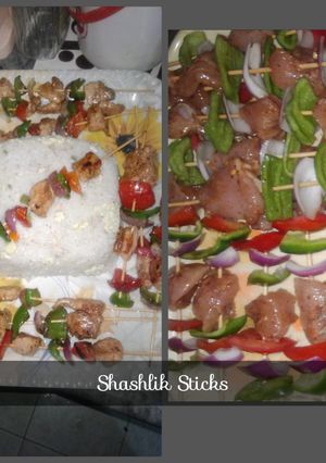 A picture of Shashik sticks withe Rice.