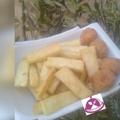 A picture of Crispy fried yam & yamballs.