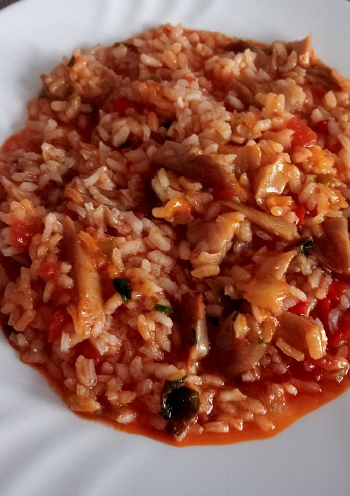 Una foto de Arroz con setas
