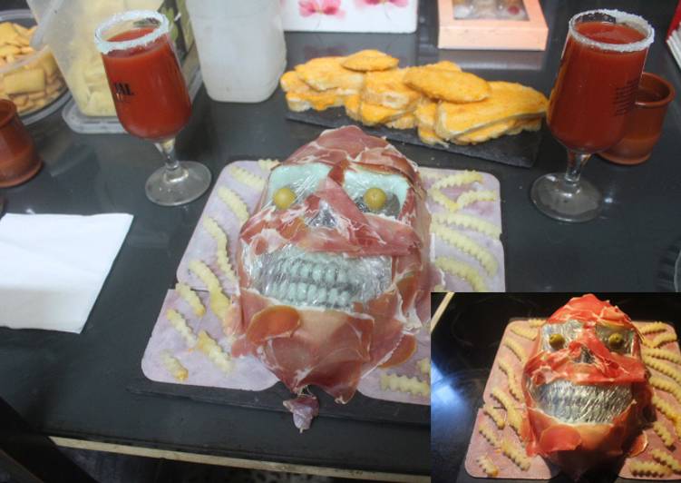 Jamón con gusanos de melón