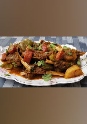 A picture of Mutton Tandoori Chops with Vegetables!.