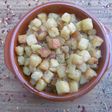 Crispy cube shaped french fries