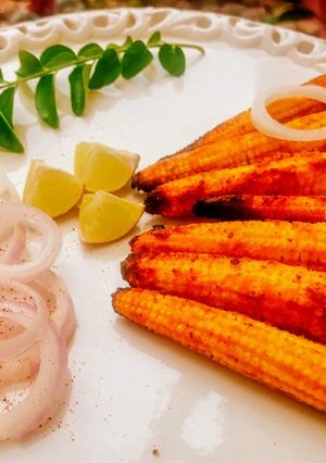 A picture of Crispy Baby Corn Satay Recipe.