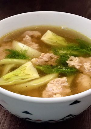 Hình của món Canh Củ Hồi Thịt Viên.