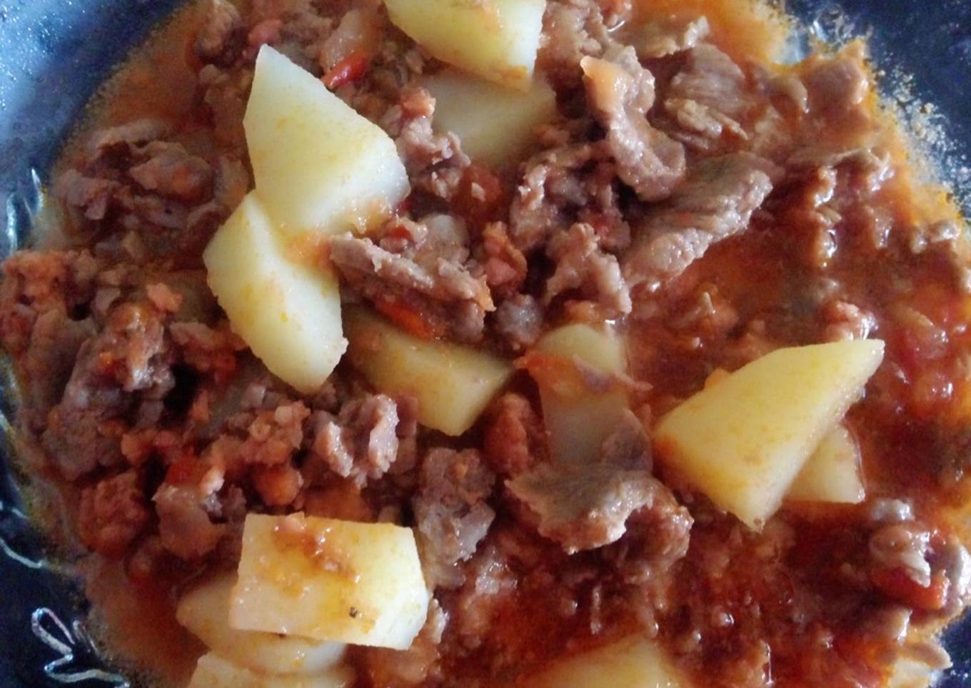 Bistec y longaniza a la Mexicana con papas ❣π²π½❣π΄