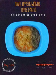 Foto resep MPASI 9mo+, Nasi Lembek Wortel Tumis Daging