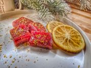 A picture of oranges pomegranate