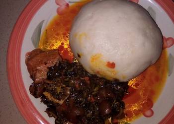 Latest Recipe Pounded yam and vegetable soup Practical Delicious