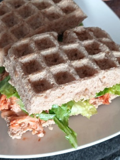 Una foto de Sándwich de waffle saludable