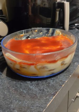 Foto de Pavê de Banana com calda de Goiabada