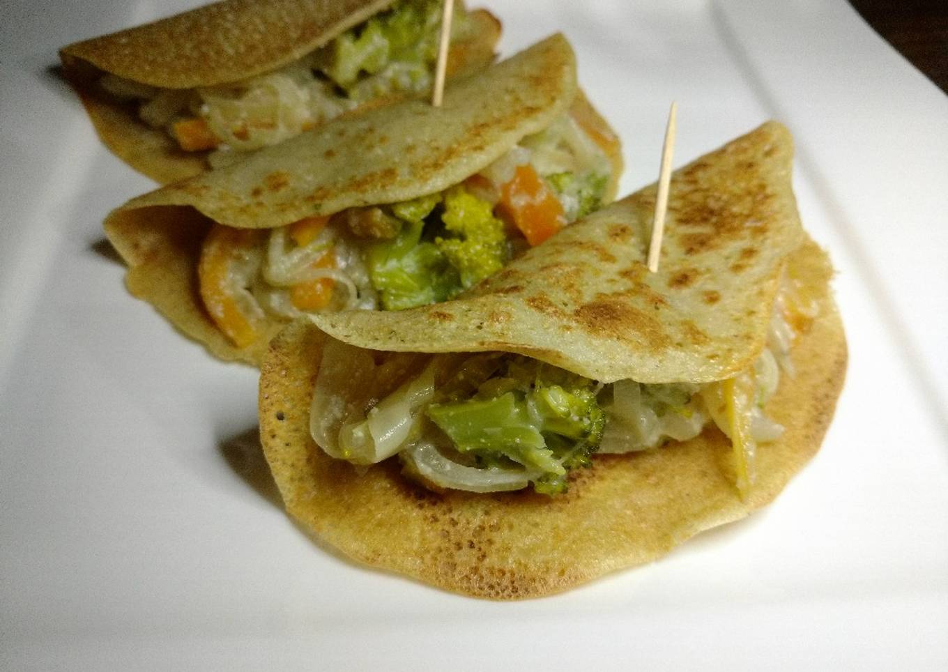 Crepes con vegetales