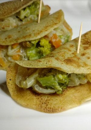 Una foto de Crepes con vegetales