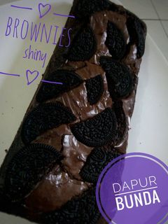Foto resep Brownies shiny topping oreo