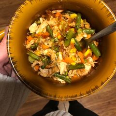 A picture of Salmon & Mixed Veggies in Mayo Sauce.
