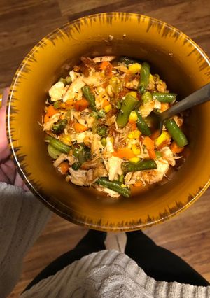 A picture of Salmon & Mixed Veggies in Mayo Sauce.