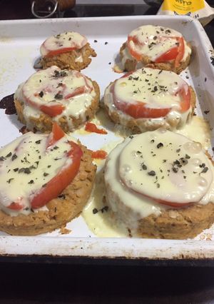 Una foto de Hamburguesas de soja texturizada y garbanzos 🍔♥️