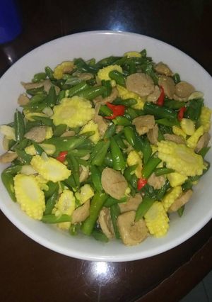 Foto resep Tumis buncis jagung bakso