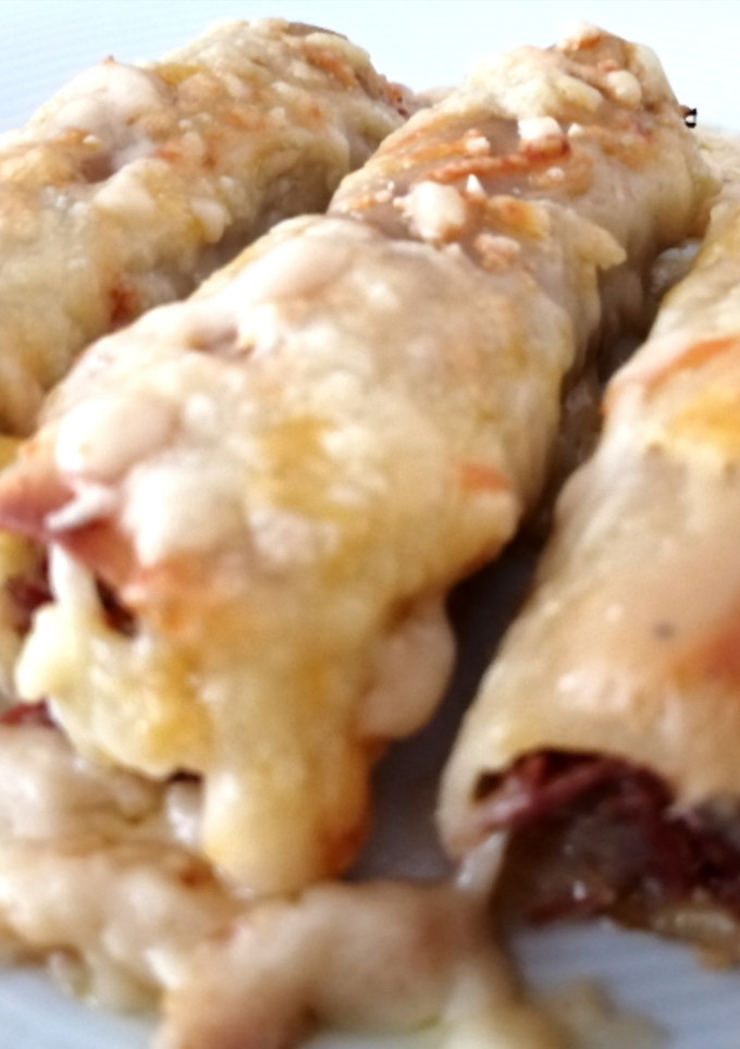 Una foto de Canelones de pato y champiñón al Pedro Ximénez