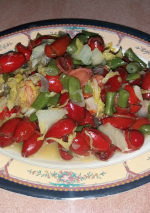 Foto resep Tumis kulit melinjo+sawi+Buncis