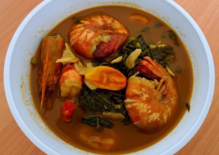 Tutorial mengolah Gulai Udang Daun Singkong gurih