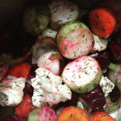 A picture of Vegetable Stock with Beetroot.