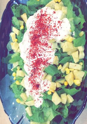 صورة لوصفة سلطة الخضار🍀🍀🍆🍆🌽🌽🍋🍋