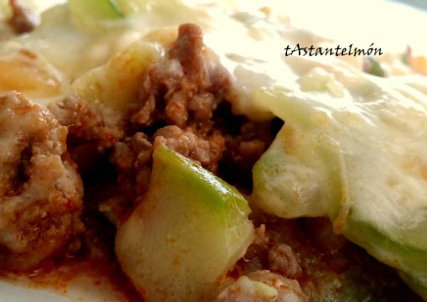 Lasaña de calabacín con carne picada