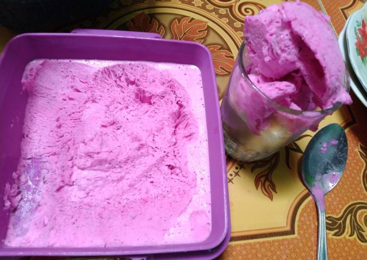 Es krim buah naga tanpa telur