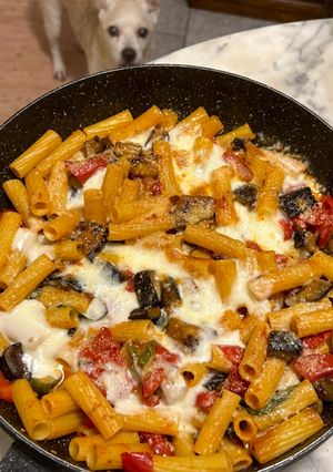 A picture of Baked Pasta with Eggplant.