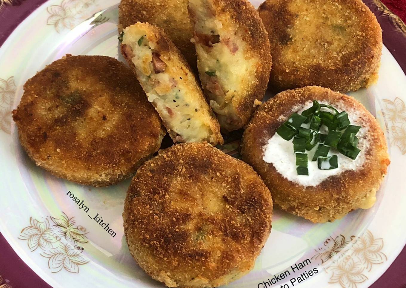 Cheesy Chicken Ham Mashed Potato Patties