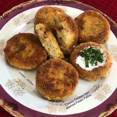 A picture of Cheesy Chicken Ham Mashed Potato Patties.