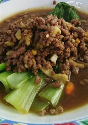 Foto resep Pakcoy siram daging ala Hanny (asin manis pedas)