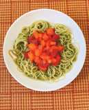 Bún gạo lứt chùm ngây sốt rau củ