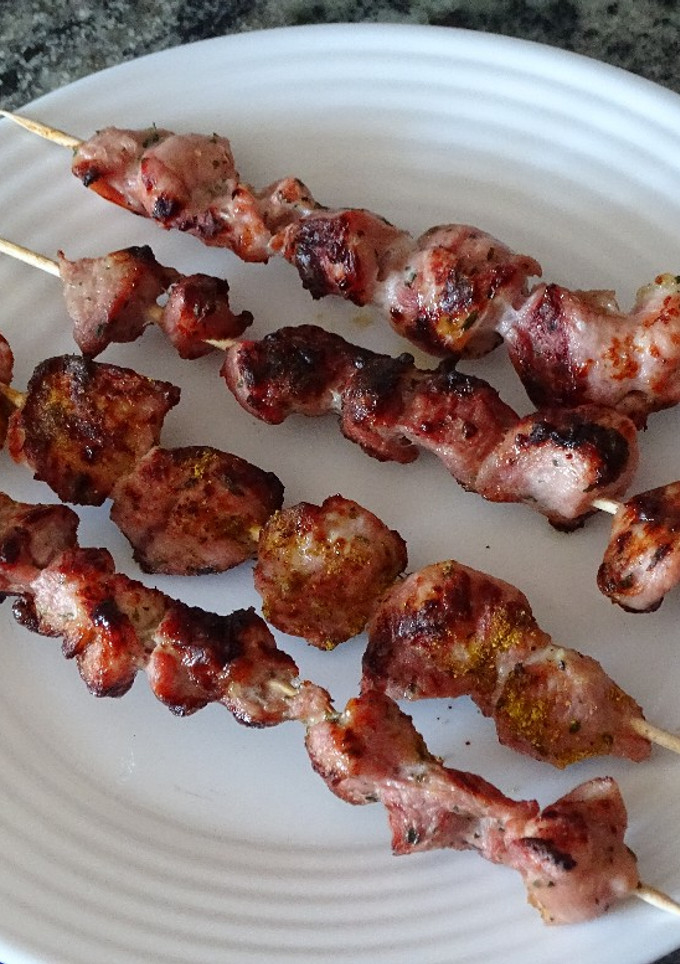 Una foto de Pinchos de pavo a la parrilla
