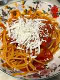 Spaghetti in padella 53 pomodori peperone crusco e Nduja