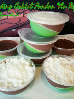 Foto resep Puding Coklat Pandan Vla Keju